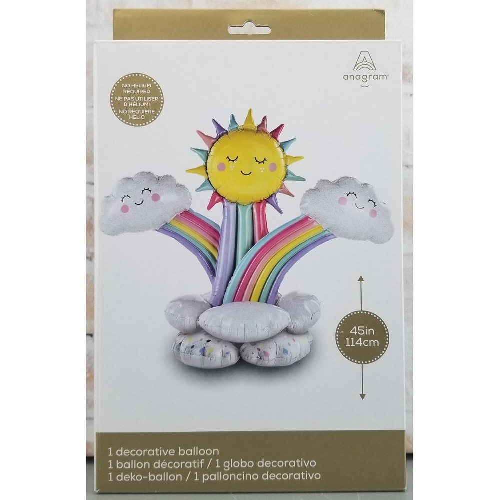 Anagram Balloon Foil Rainbow Stacker 4528711 49 by 45 in" Clouds Sun Sunshine